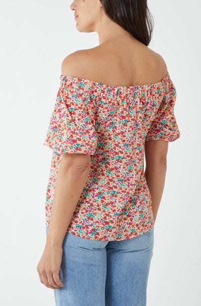 Elaine Ditsy Floral Bardot Top