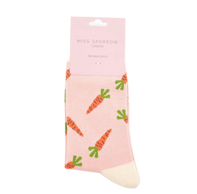 Carrots Dusky Pink Bamboo Socks