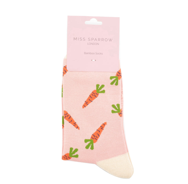 Carrots Dusky Pink Bamboo Socks