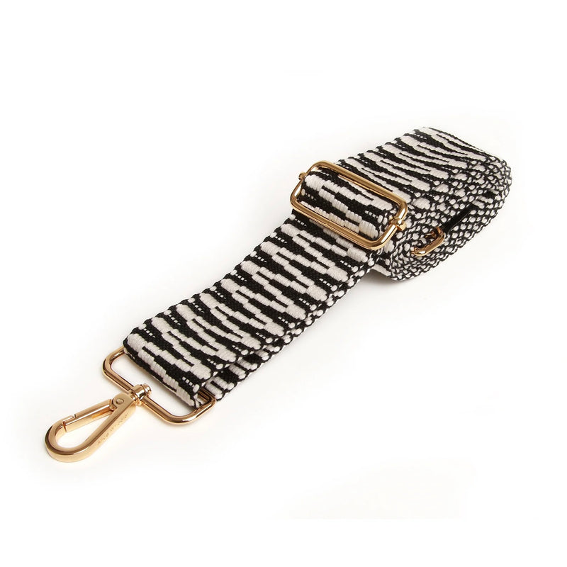 Black & Cream Zig Zag Woven Bag Strap By Alice Wheeler