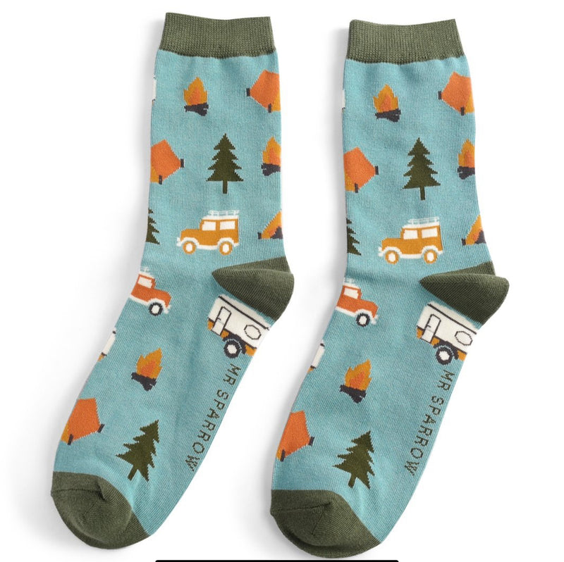 Camping Duck Egg Bamboo Socks