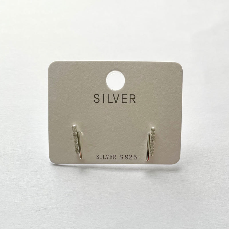 Sterling Silver Double Bar Drop Earrings