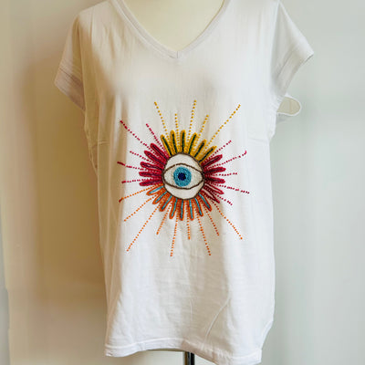 Turkish Eye Bead Cotton T Shirt - More Colours Available