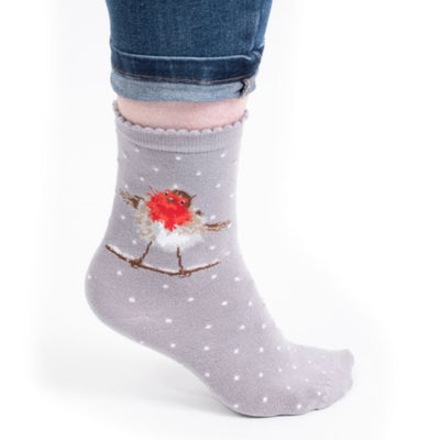 ‘Jolly Robin’ Bamboo Socks
