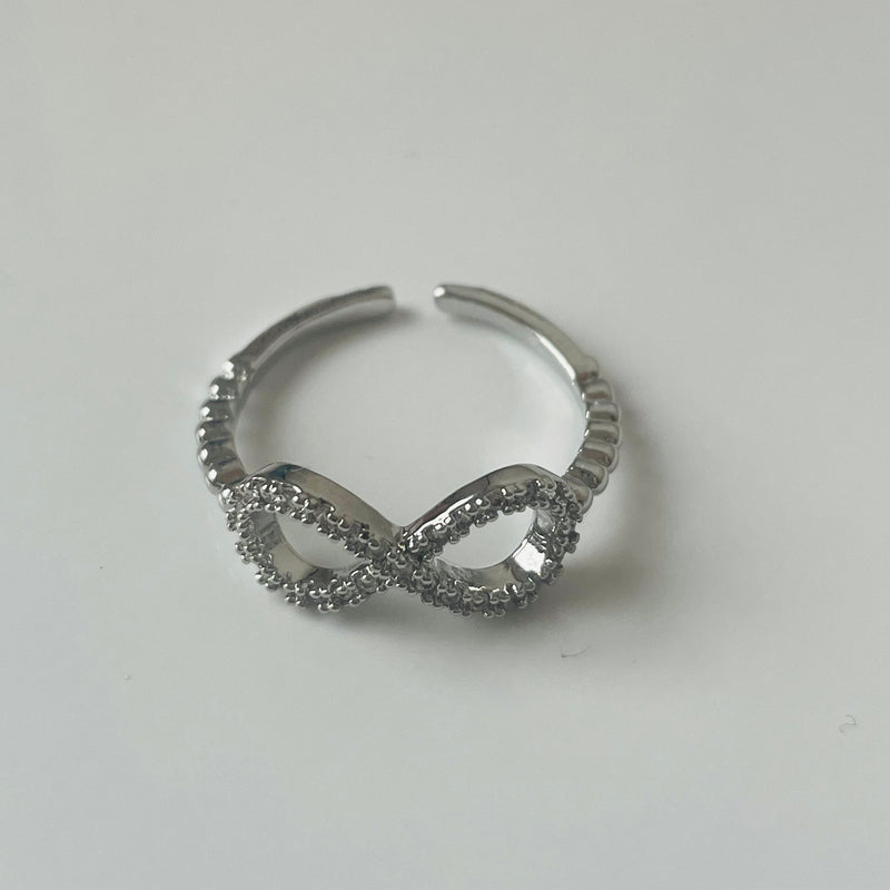 Infinity Diamond Silver Ring