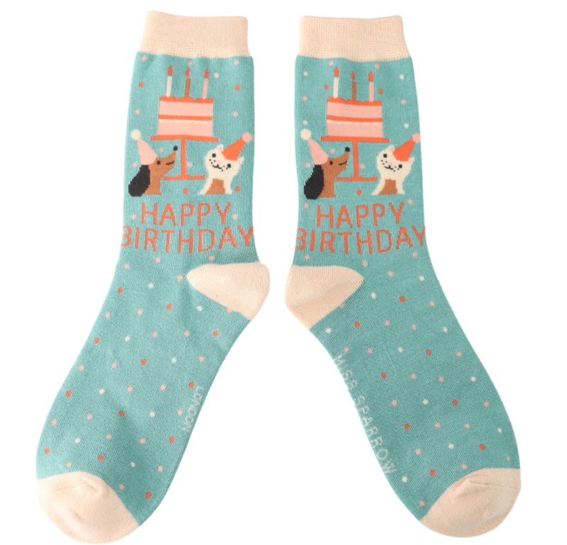 Birthday Pets Duck Egg Bamboo Socks