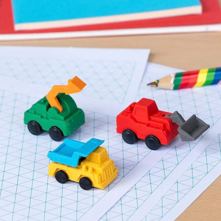 Construction Vehicle Erasers (set of three)