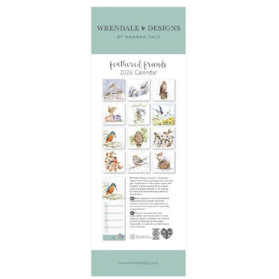 ‘Feathered Friends’ Slim 2026 Calendar