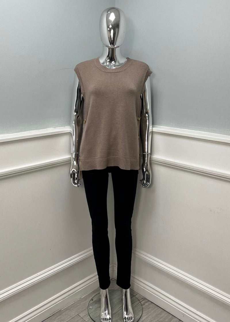 Catherine Button Sleeveless Jumper - More Colours Available