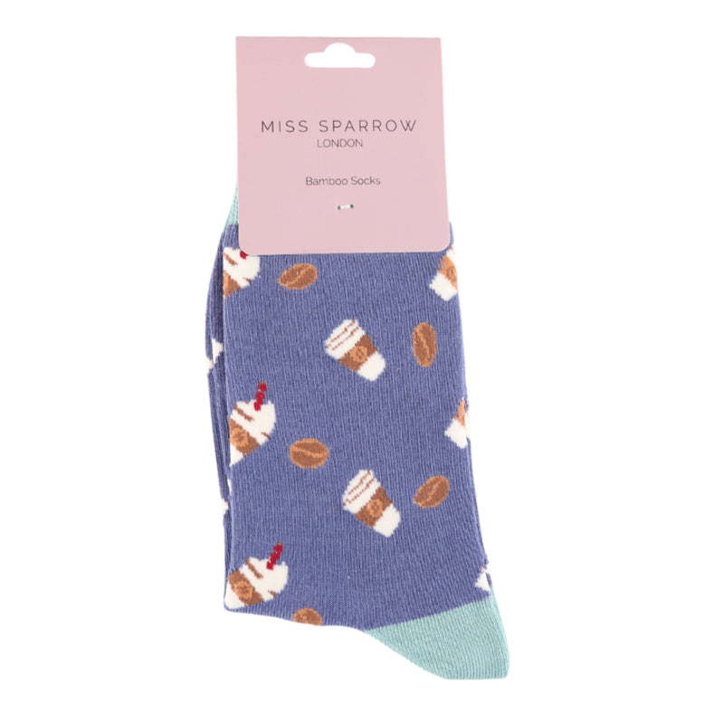 Takeaway Coffee Denim Bamboo Socks