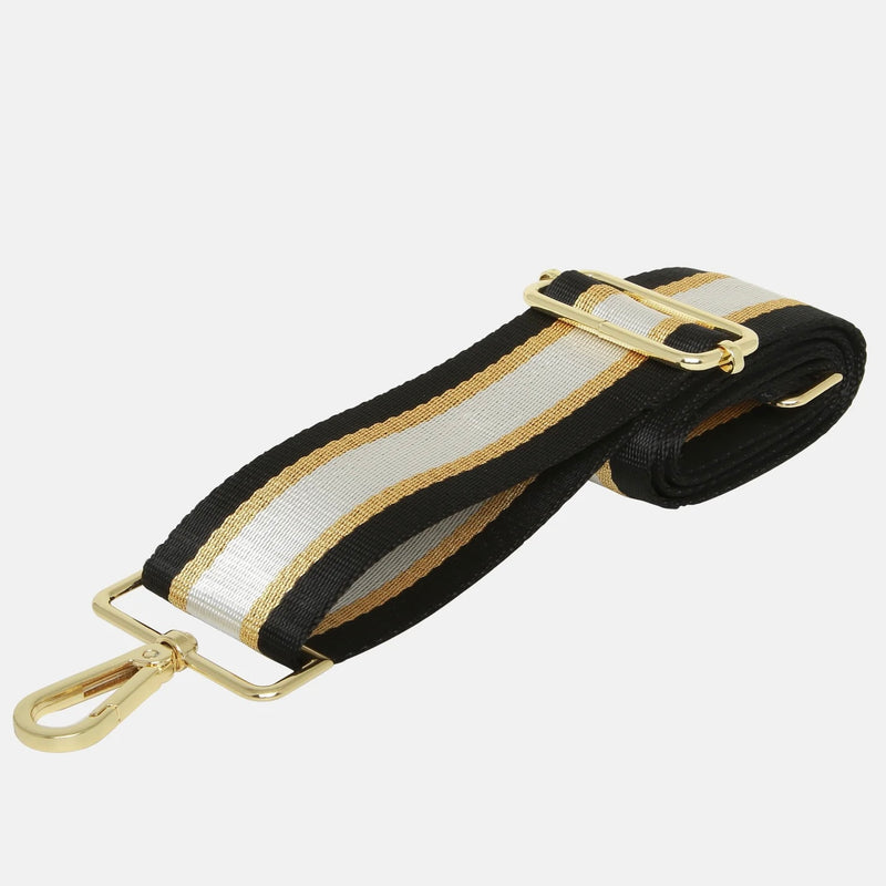 Black & Gold Stripe Woven Bag Strap By Alice Wheeler