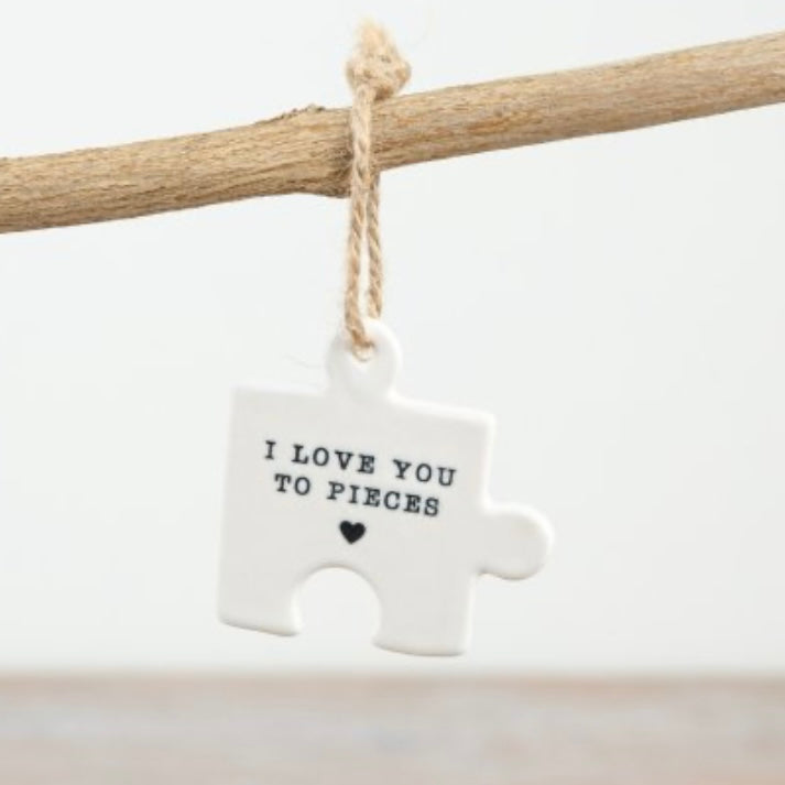 ‘I Love You To Pieces’ Ceramic Puzzle Piece