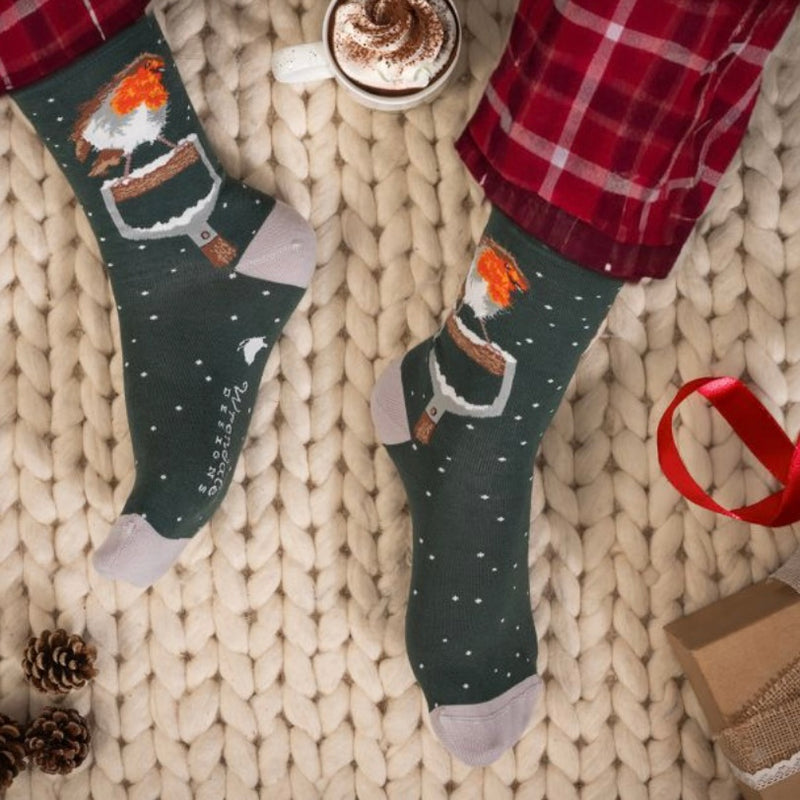 ‘A Little Red Robin’ Men’s Bamboo Socks