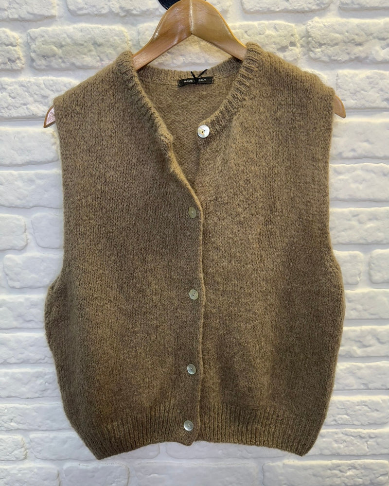 Corinne Button Vest Cardigan - More Colours Available