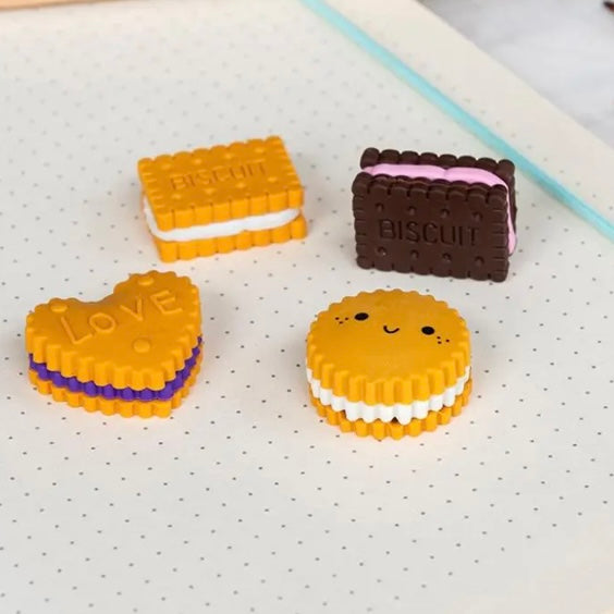 Biscuit Erasers (set of four)