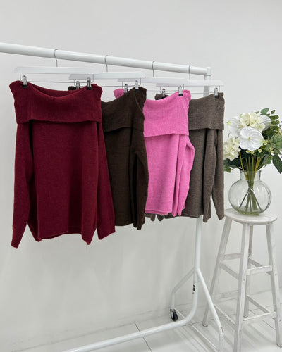 Pauline Off Shoulder Jumper - More Colours Available