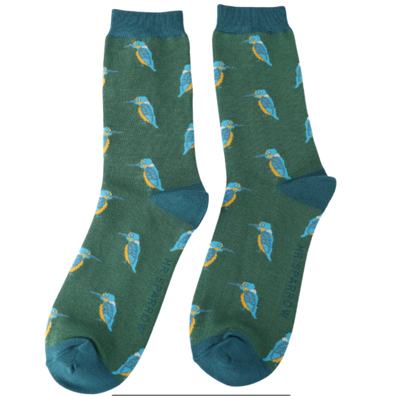 Kingfishers Green Bamboo Socks