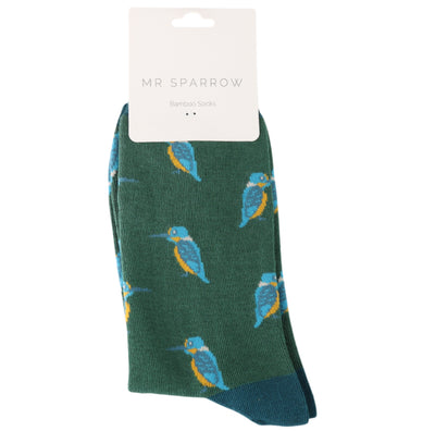 Kingfishers Green Bamboo Socks