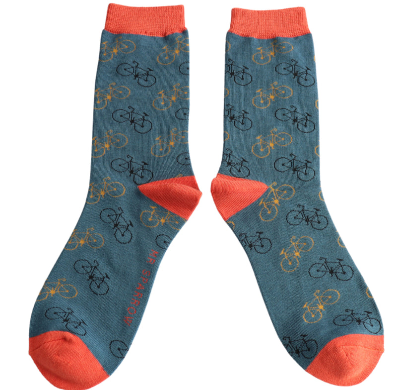 Little Bikes Charcoal Bamboo Socks