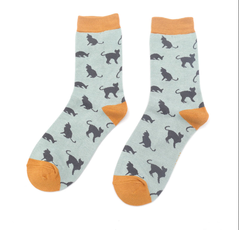 Cats Duck Egg Bamboo Socks