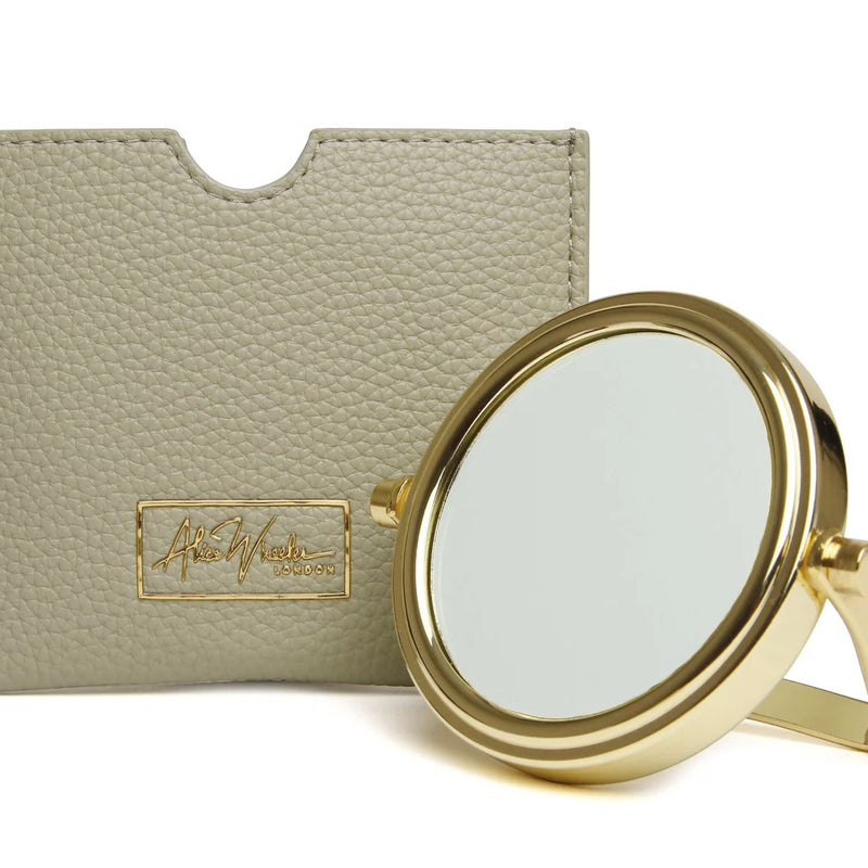 Alice Wheeler 7 x Magnification Mirror & Pouch In Pistachio