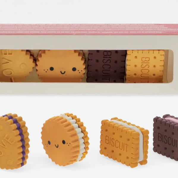 Biscuit Erasers (set of four)