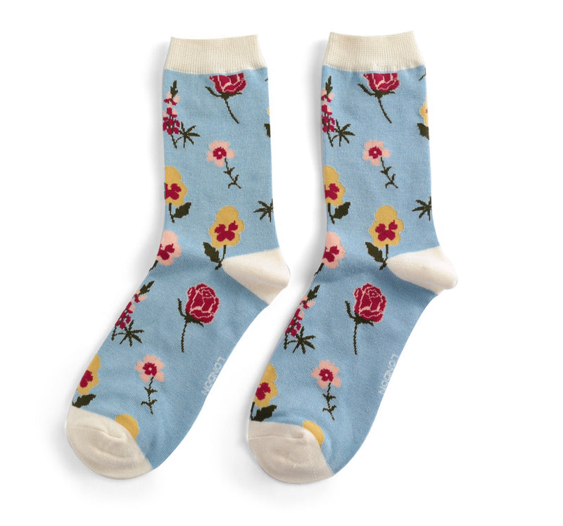 Botany Study Powder Blue Bamboo Socks
