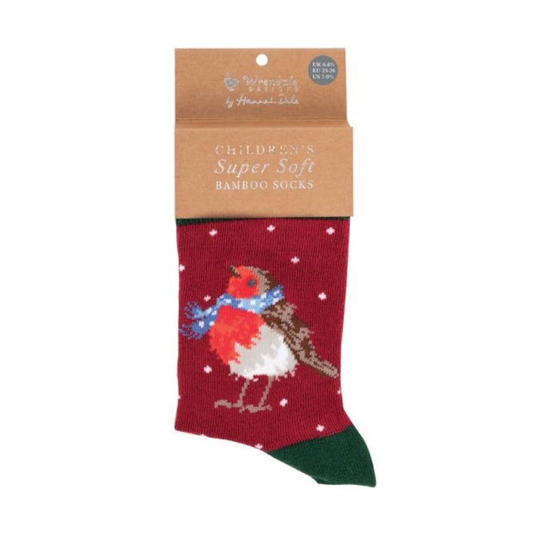 ‘Seasons Tweetings’ Children’s Robin Bamboo Socks