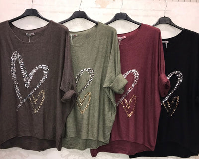 Double Heart Jumper - More Colours Available