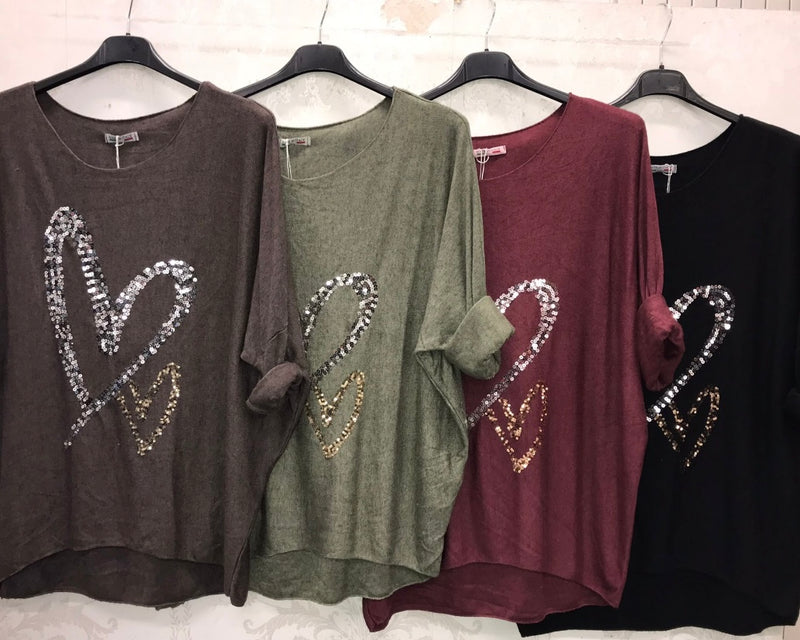 Double Heart Jumper - More Colours Available