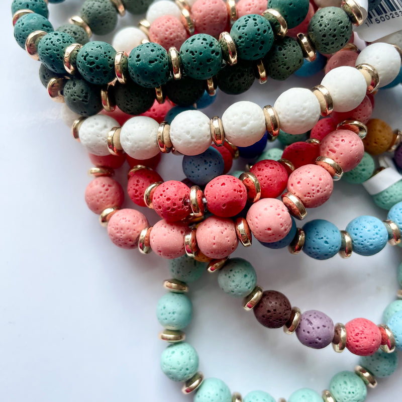 Lava Stone Elastic Bracelets
