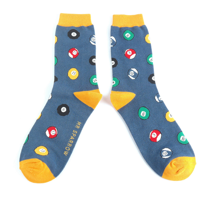 Pool Balls Navy Bamboo Socks