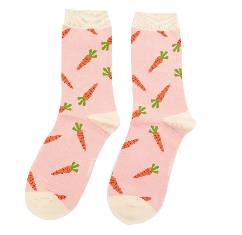 Carrots Dusky Pink Bamboo Socks