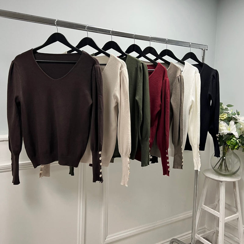 Hannah Button Jumper - More Colours Available