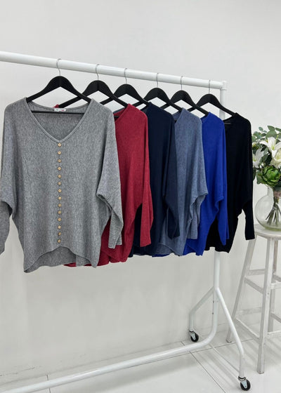Karen Button Jumper - More Colours Available