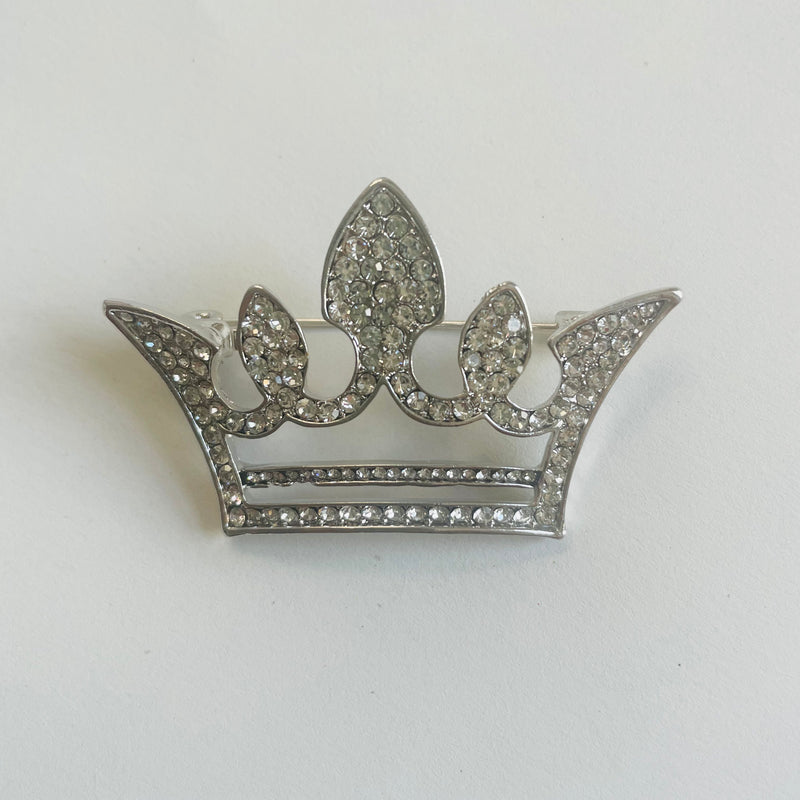 Silver Crown Brooch