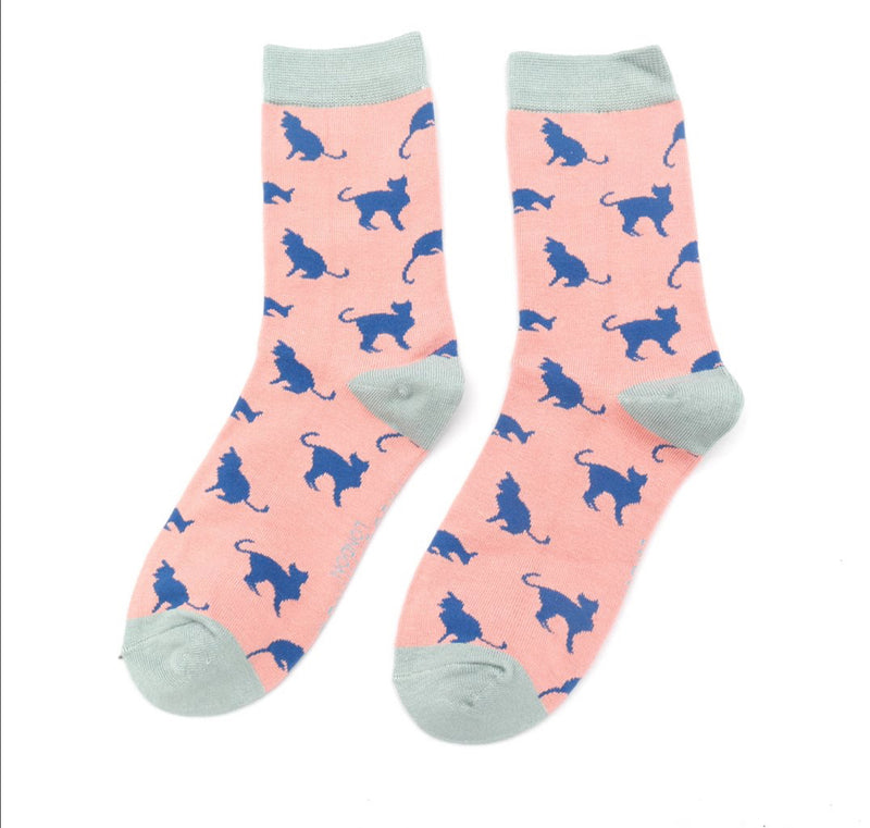 Cats Pink Bamboo Socks