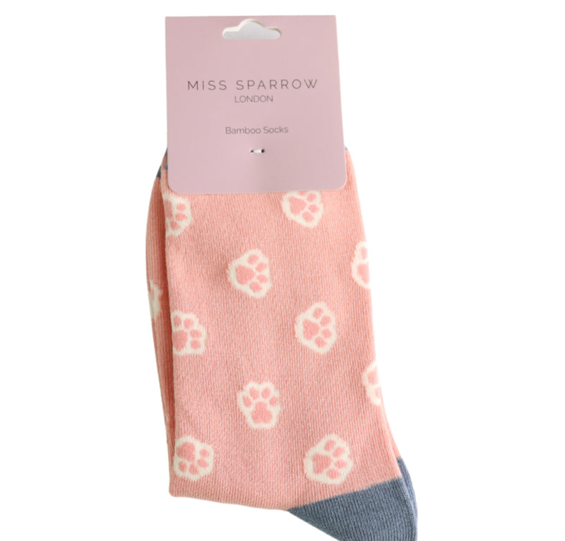 Jelly Bean Paws Dusky Pink Bamboo Socks
