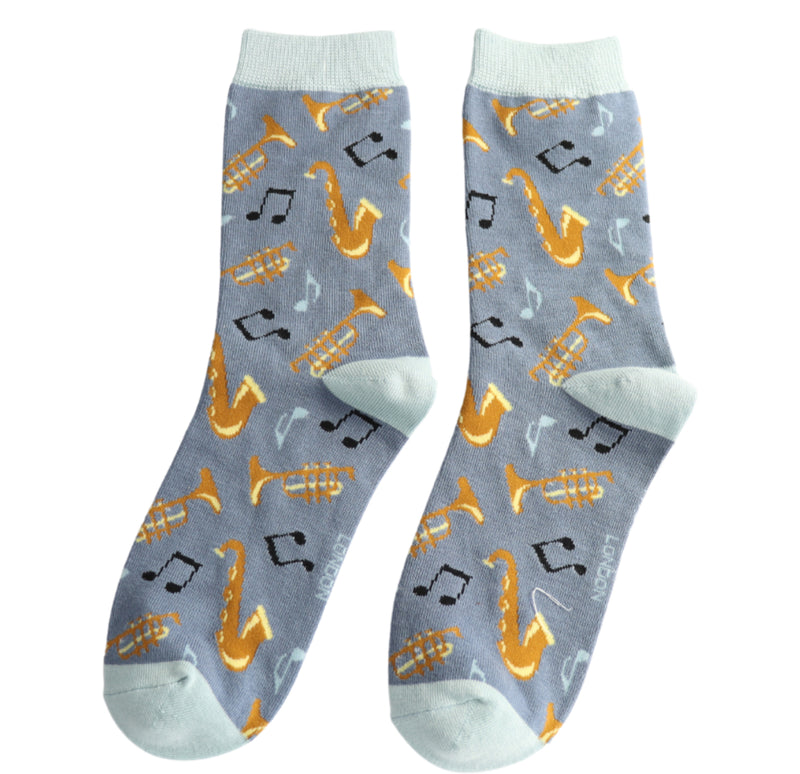 Brass Band Denim Bamboo Socks