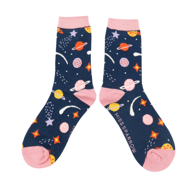 Space Navy Bamboo Socks