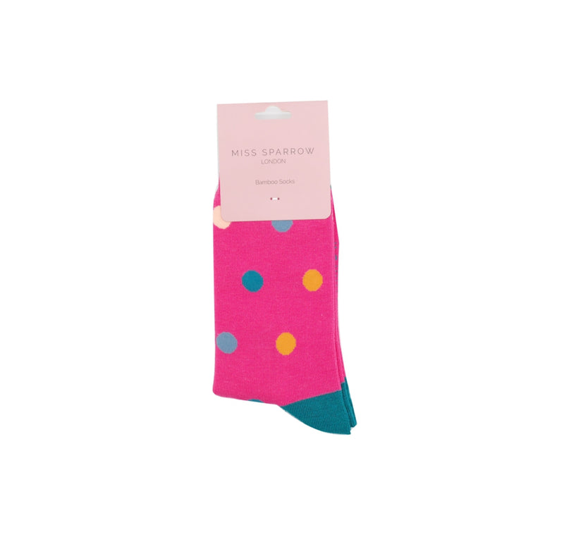 Spots Hot Pink Bamboo Socks