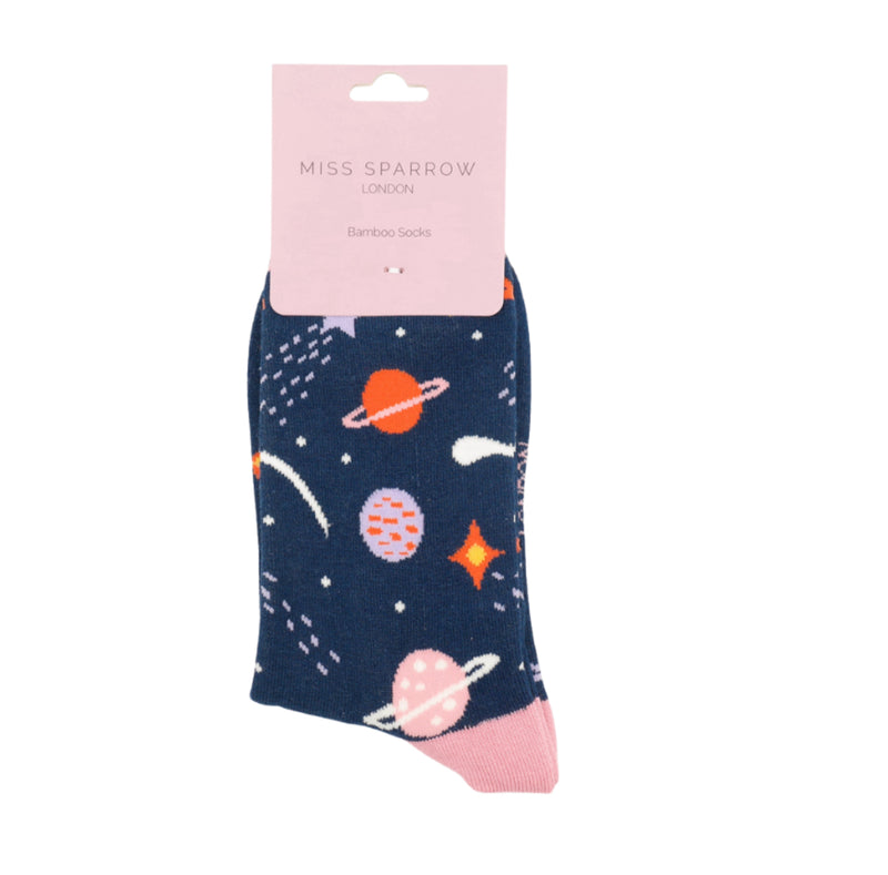 Space Navy Bamboo Socks