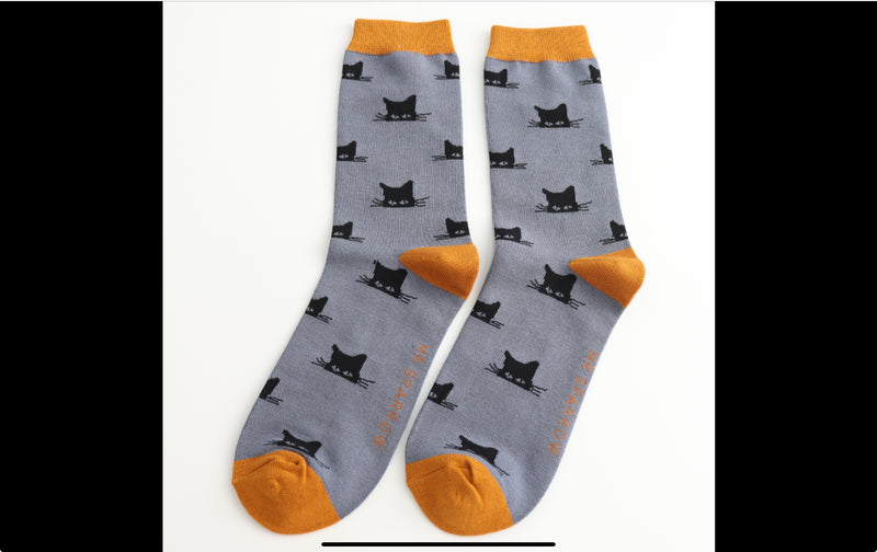 Peeking Cat Bamboo Socks