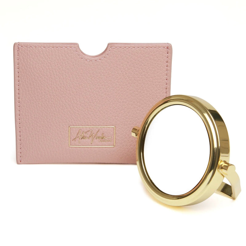 Alice Wheeler 7 x Magnification Mirror & Pouch In Pink