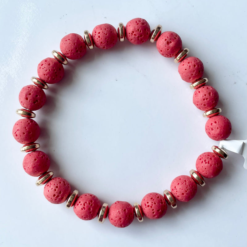 Lava Stone Elastic Bracelets
