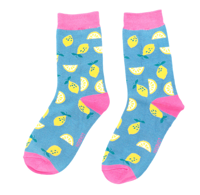 Lemons Denim Bamboo Socks
