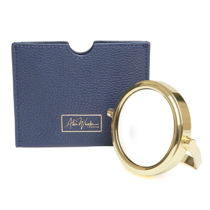 Alice Wheeler 7 x Magnification Mirror & Pouch In Navy