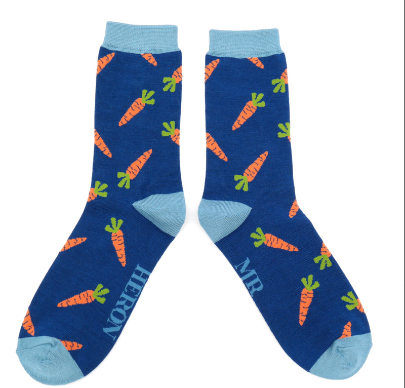 Carrot Navy Bamboo Socks