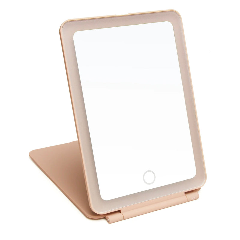 Alice Wheeler LED Portable Travel Mirror In Pink