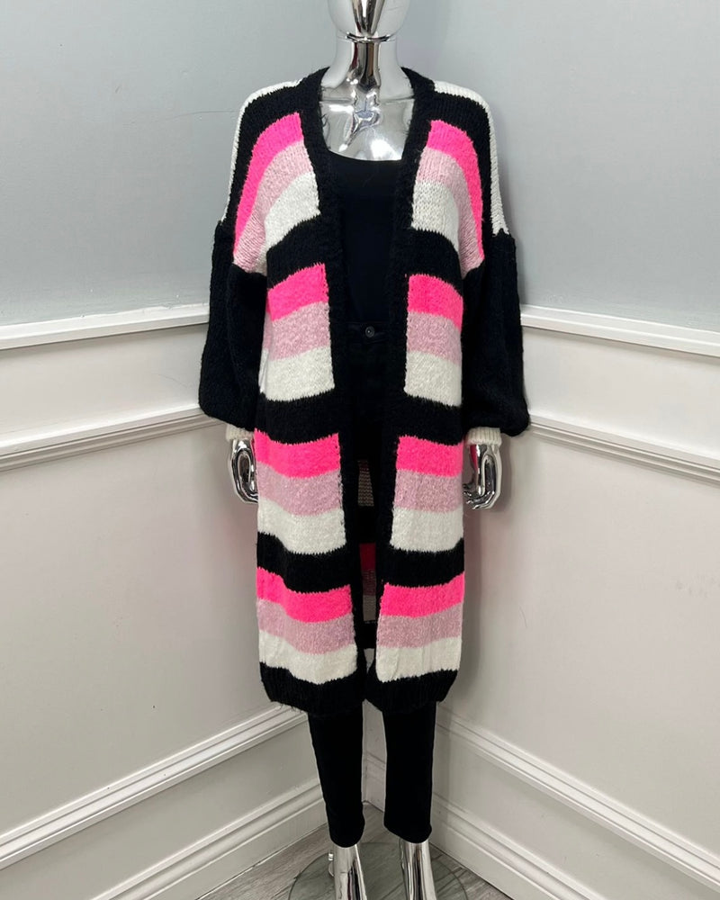 Christina Long Striped Cardigan - More Colours Available